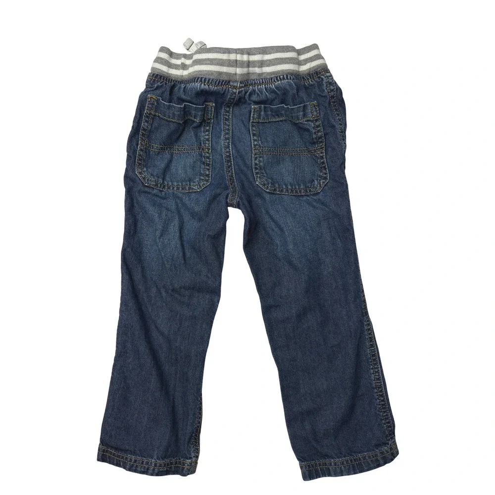 Carter's‎ Pull On Denim Jeans 4T Ribbed Waistband Toddler Hipster Casual